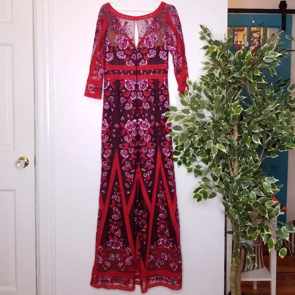 Marchesa Notte Crimson Red Gown - Picture 4 of 8